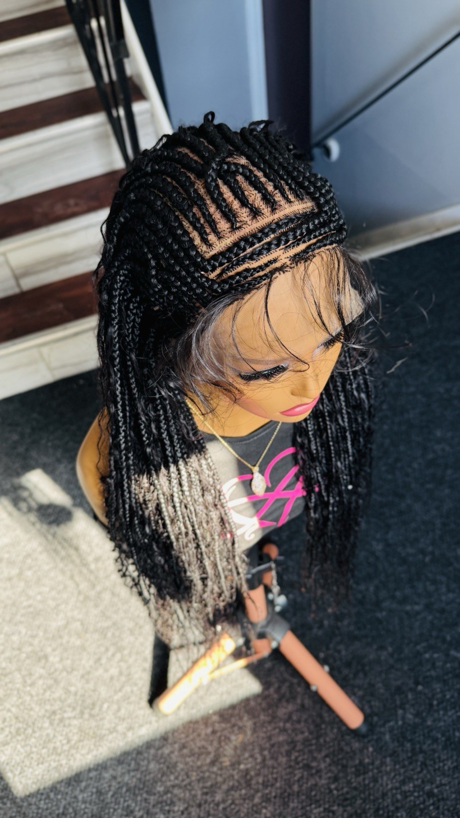Full Lace Cornrow Boho Braided Wig