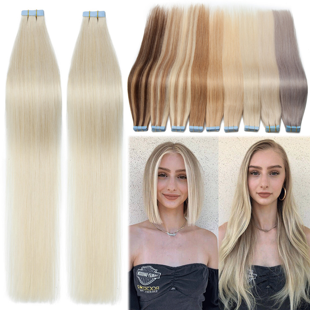 Deluxe 100% Remy Human Hair Tape in Extensions 80PCS Weft THICK Volume 200G US