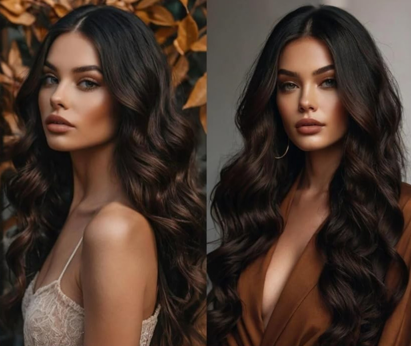 130g 8 Pieces Remy Human Hair Clip in Extensions Straight 2 Brown Double Weft 26
