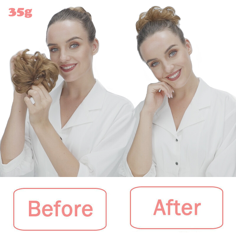Big 45g Large Hair Scrunchie Wrap On Bun Updo Messy Bun Hair Extensions As Human