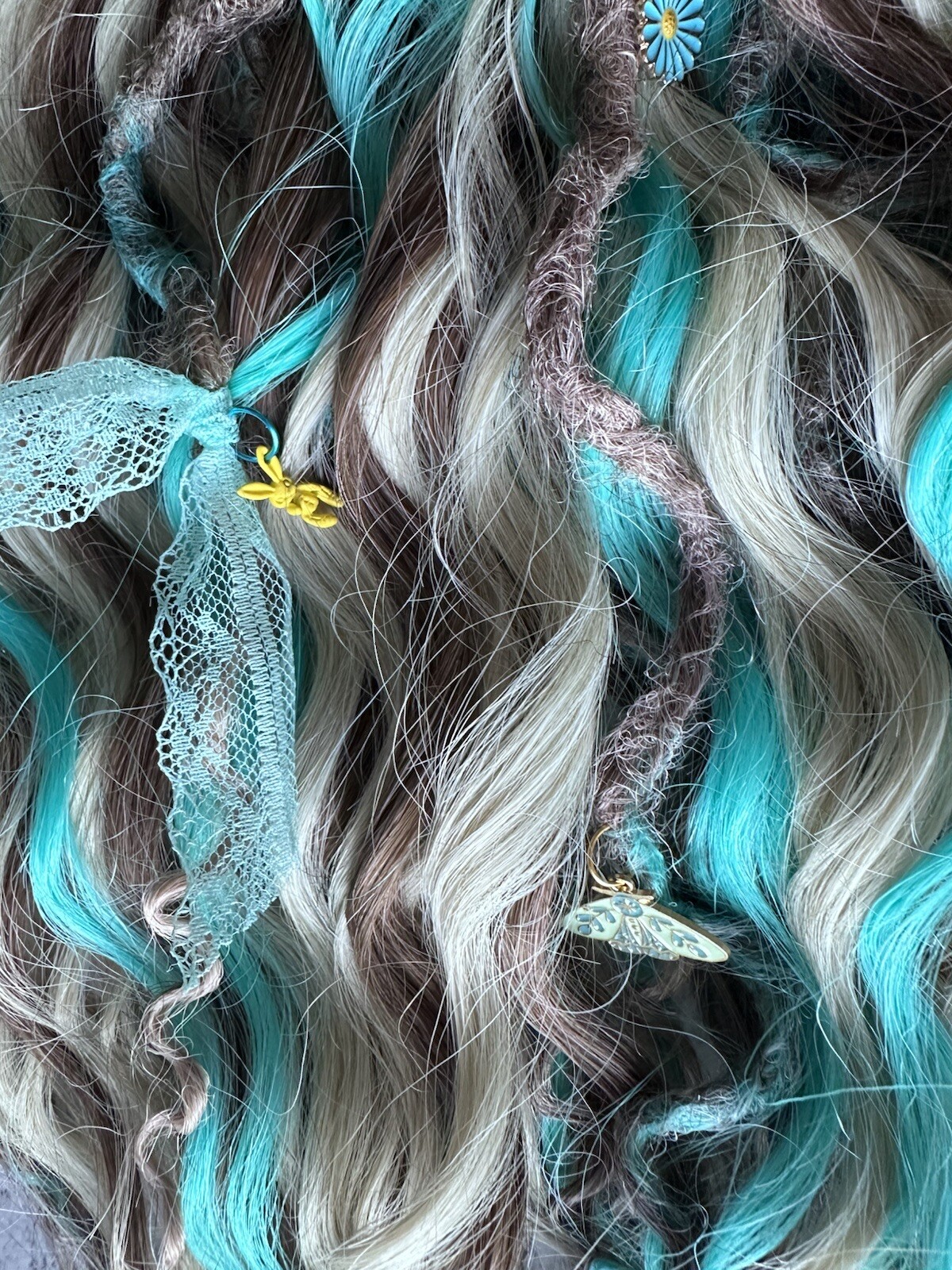 Dreadlocks Boho Curls DE 60 pieces – 120 ends + free elastic band decoration