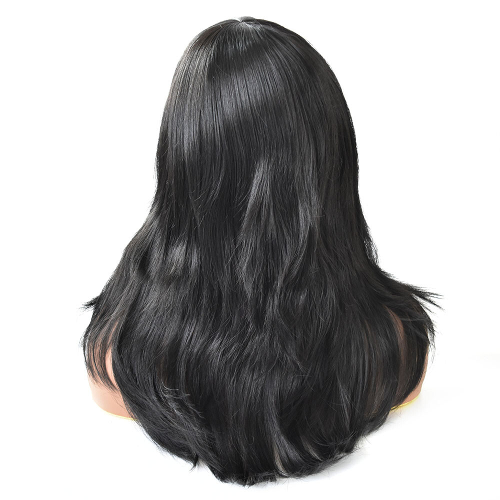 Layered Long Synthetic Hair Machine Made Wig for Women Premium Quality Natural