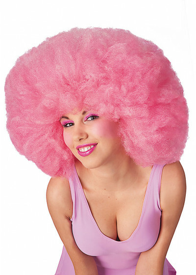 Giant Pink Afro Wig Candy Floss Pride Cotton candy Made In Italy DELUXE Quality