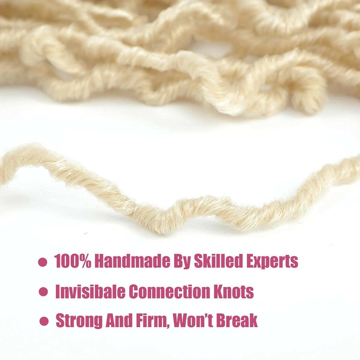 4 pack 36 in soft Locs Crochet Braids Hair pre looped color 613 blond. I6