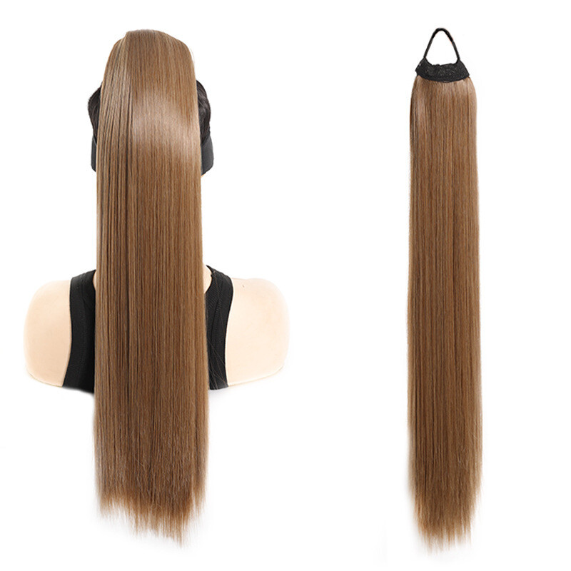 Synthetic Straight Ponytail with Hair Tie Wrap Around Hair Extension for Women