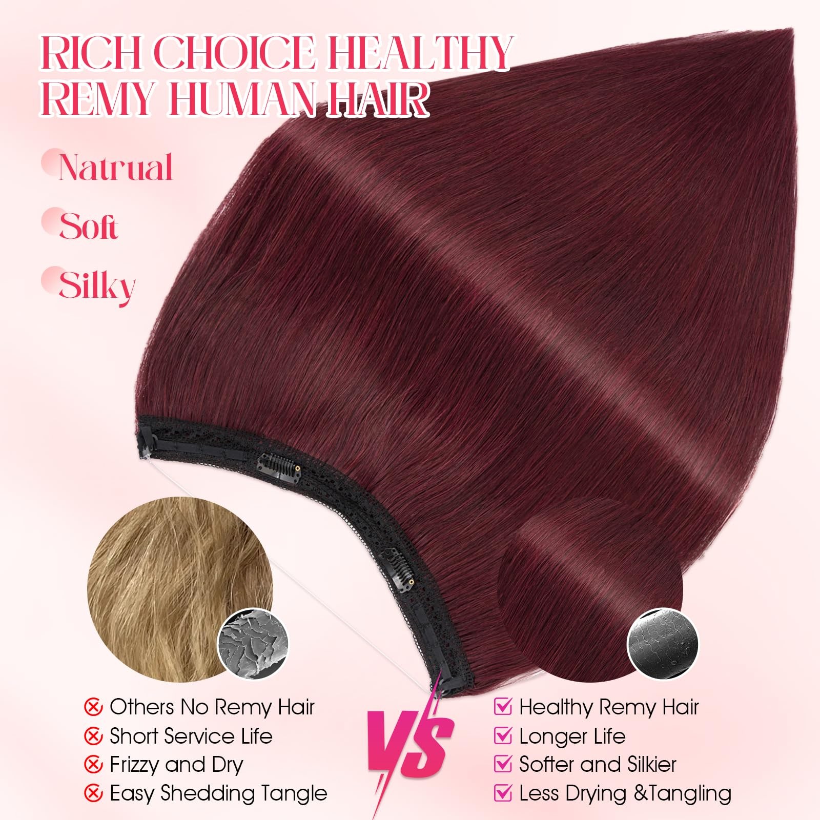 Rich Choices 100 Real Human Halo Hair Extensions For Women Remy Halo Extension