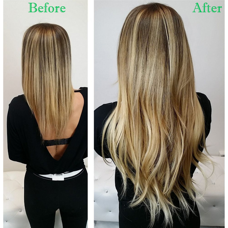 110G-170G THICK Double Weft Clip In Human Hair Extensions Full Head US FAST SHIP