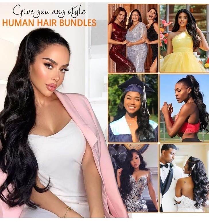 26 28 30 Inch Body Wave Bundles Human Hair 100% Unprocessed 12A Brazilian Vir