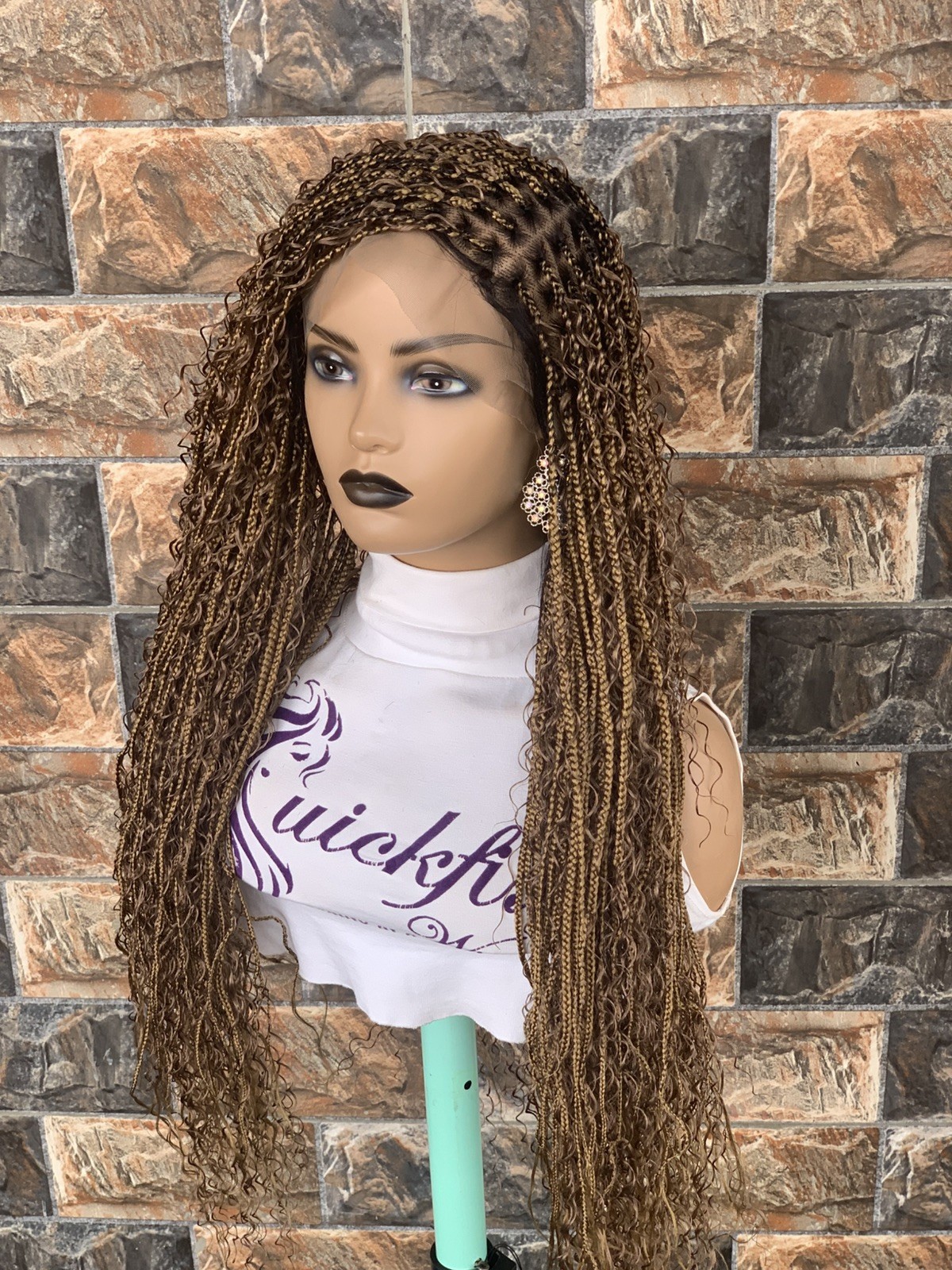 Tangle Free Boho Knotless Braided Wig Box braids Full lace braids wig Senegales