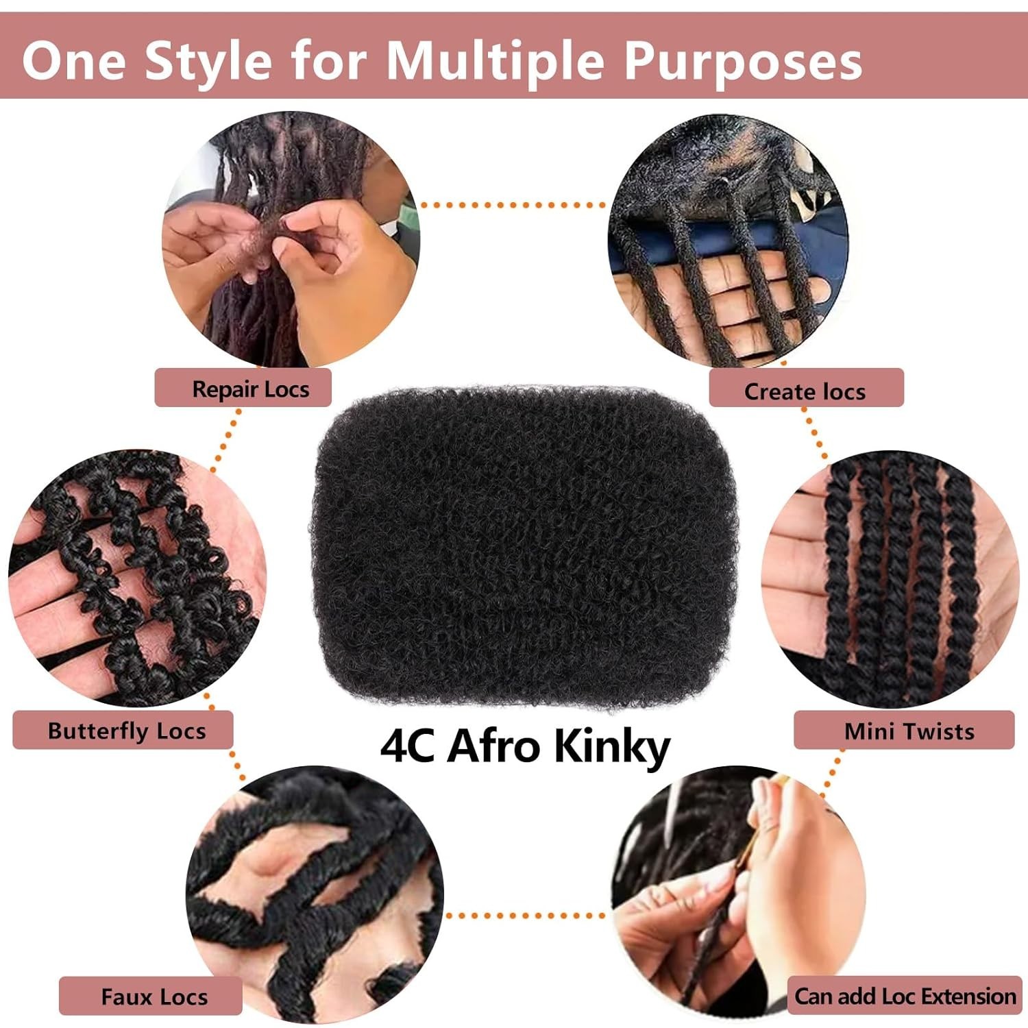 Xtrend 20 Inch 250g 5 Bundles Natural Black Afro Kinky Curly Braiding Bulk Hair