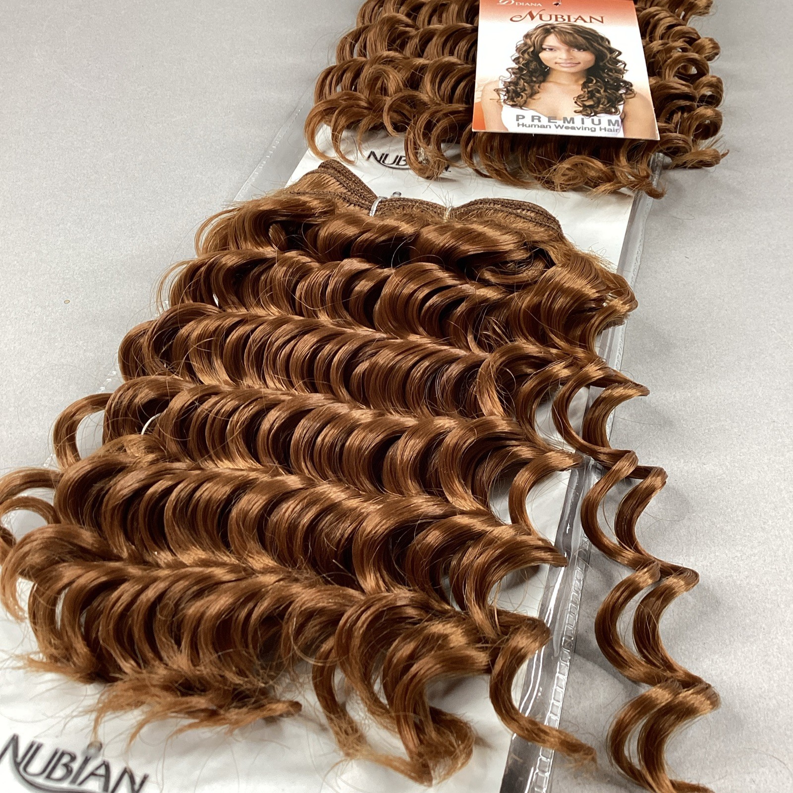 8” Deep Weave 2Pcs #30 Honey Brown Nubian Synthetic Blend Mixed Hair Extensions