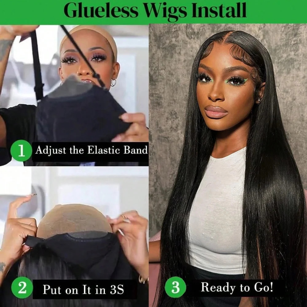 Straight Pre Cut Glueless Wig Pre Plucked HD Lace Wigs Real Human Hair For Women