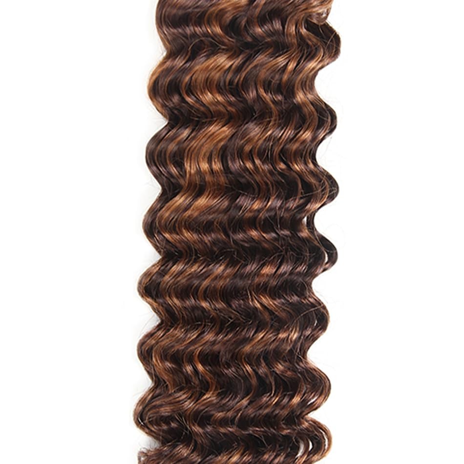P4/30 Highlight Brown Bundles Human Hair Deep Wave Bundles 24 26 28 Inch Unpr…