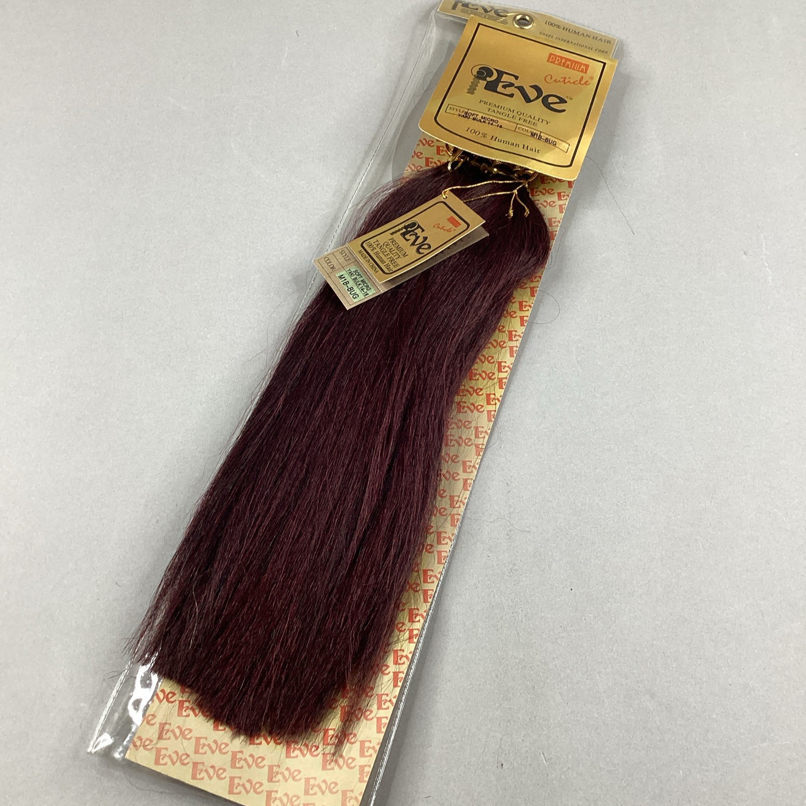 14” 100% Human Hair M1B/Bug Black Burgundy Straight Bulk Micro Braid Hair