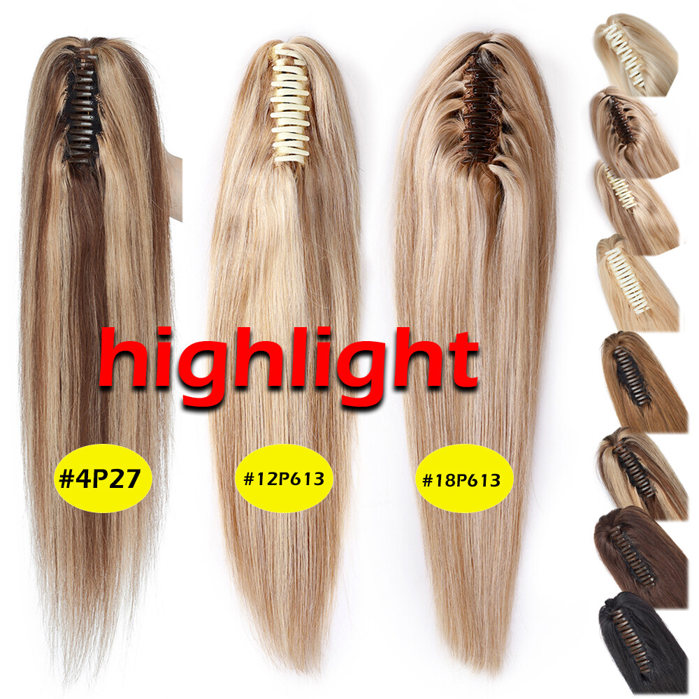 Long Thick Wrap Around Ponytail Clip In Real 100% Remy Human Hair Extensions USA