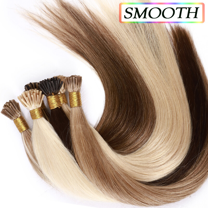 Stick I Tip Russian Hair Extensions Real Remy Human Hair 50/100Strands Long 24″