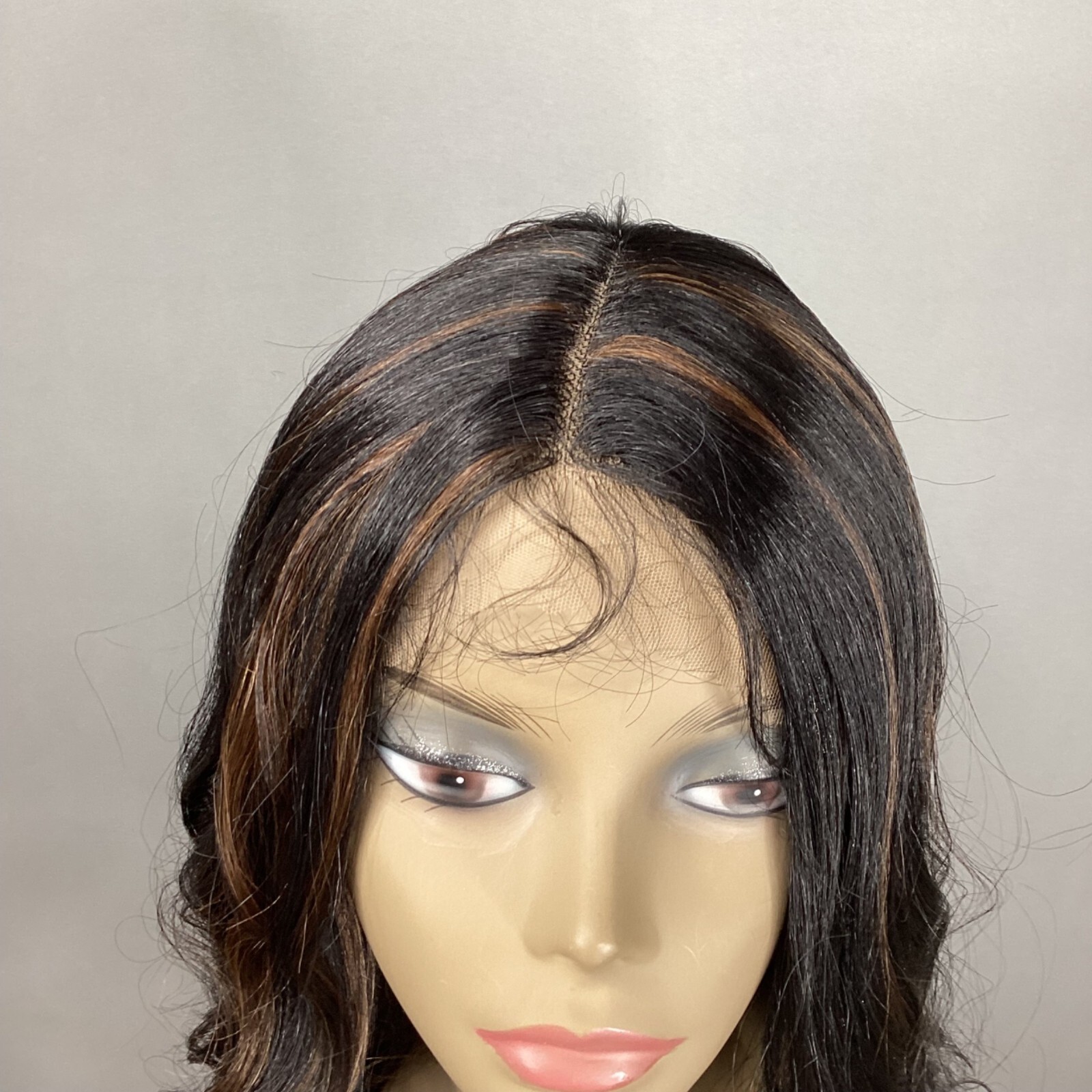 Azalea Wig Black with Highlights Loose Wave Middle Part Lace Front Synthetic