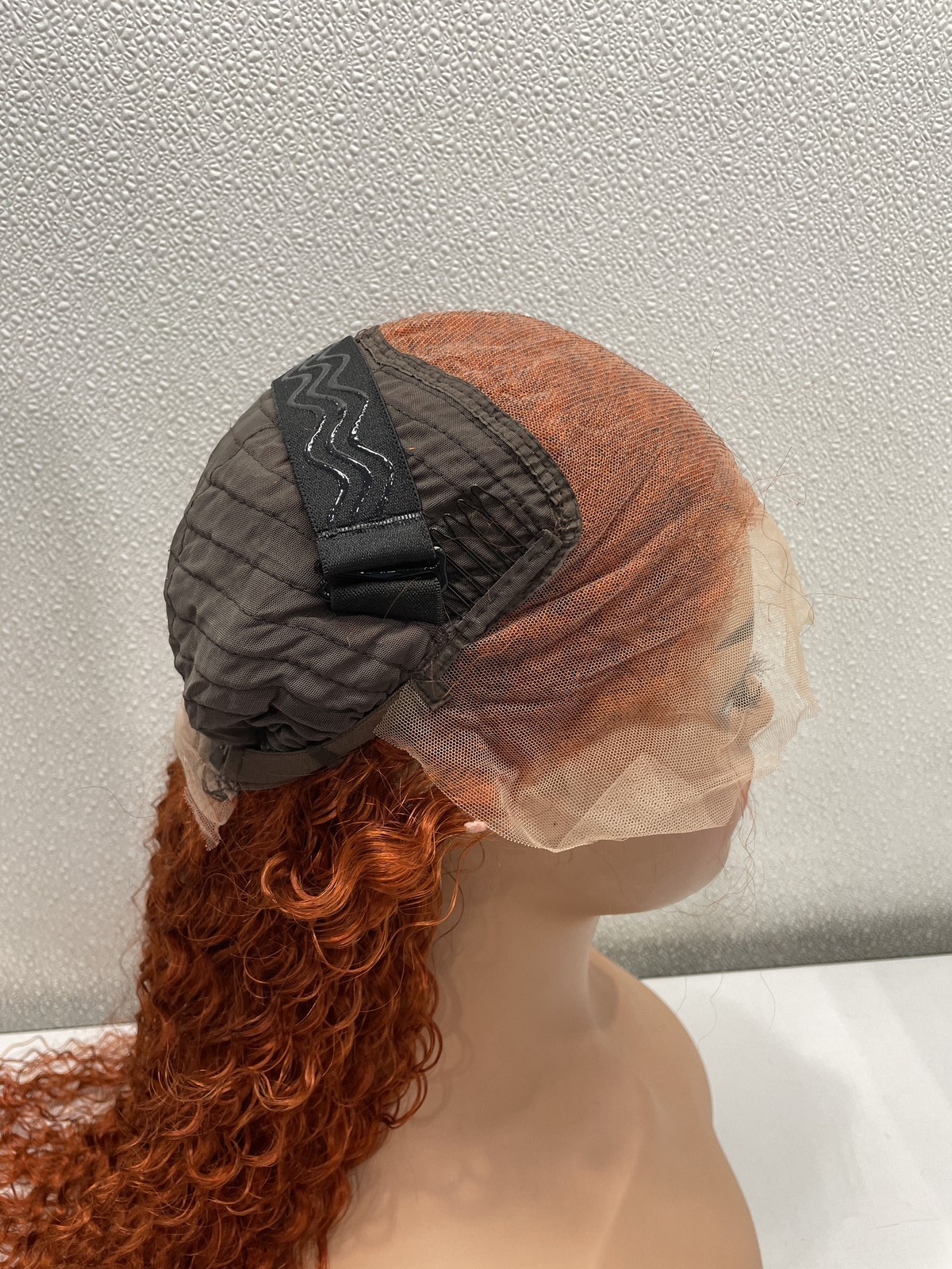 Ginger Curly Human hair Blend Glueless 13×6 Lace Wig 30″