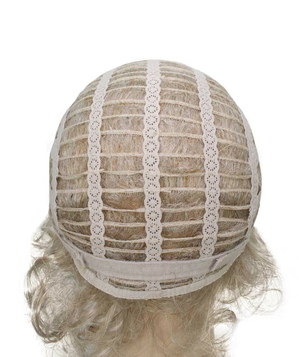 Monroe – Curly Kanekalon Synthetic Fiber Full Wig, 4 – 4.5 in, Light Silver Grey