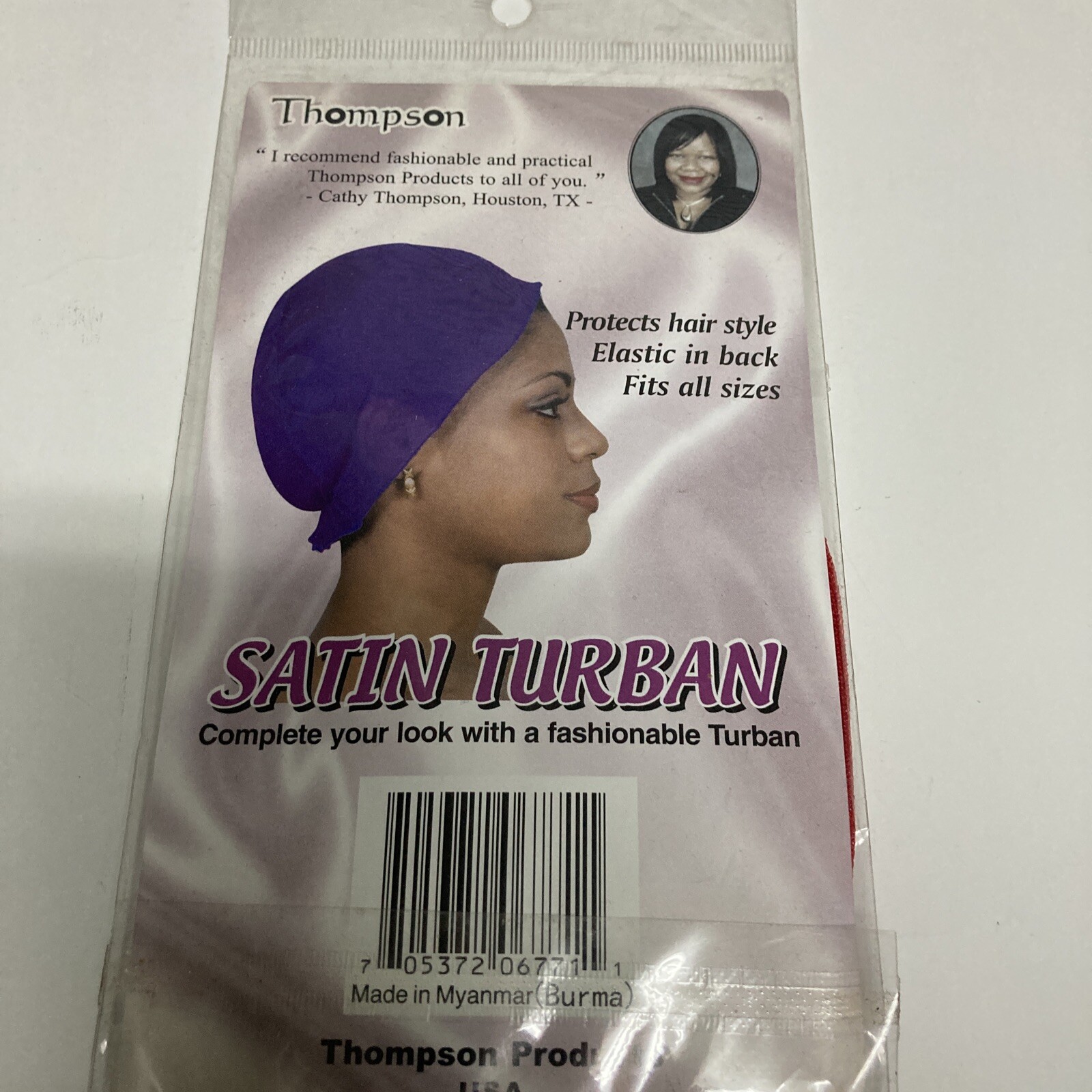 THOMPSON SATIN TURBAN FITS ALL SIZE # 6771 COLOUR: RED