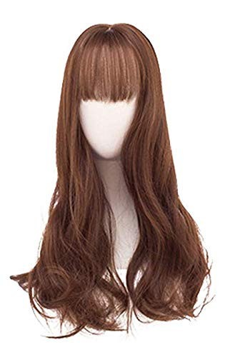 22″ Brown Long Wavy Clip in Synthetic Hair Wig Topper Piece Brown Hair Piece Wig
