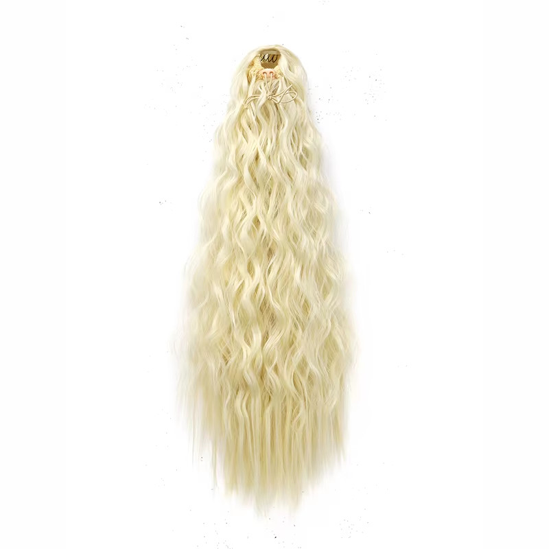 22″ Synthetic Kinky Curly Drawstring Clip-In Ponytail Hair Extension for Women