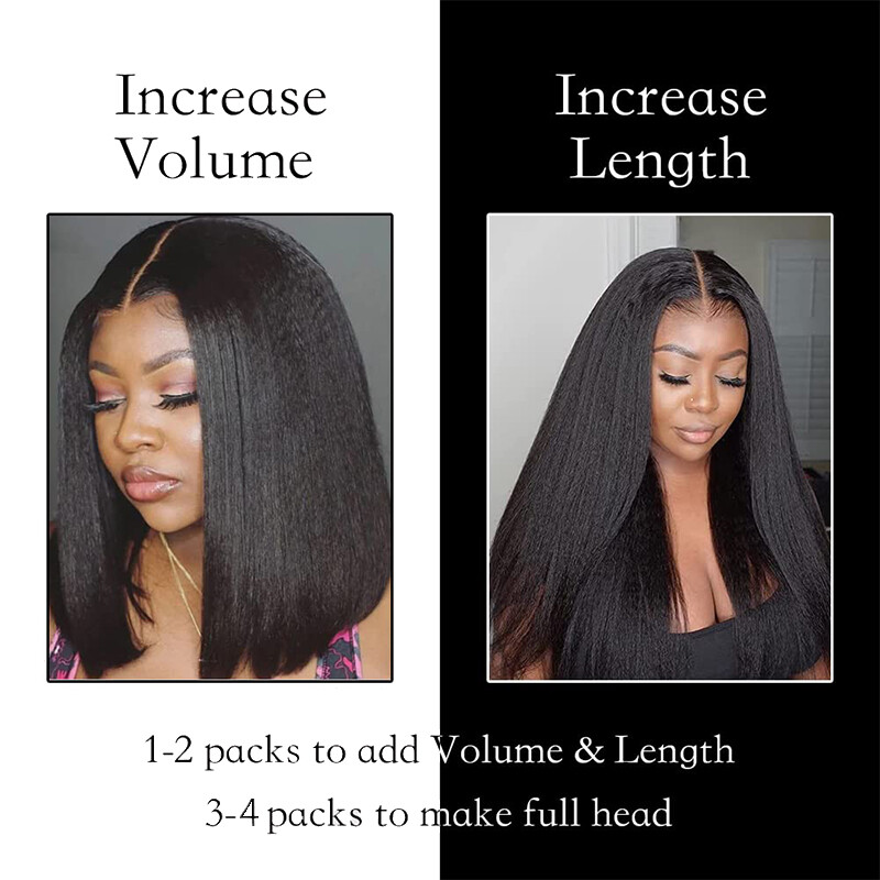 Yaki/Kinky Straight Invisible Tape In Real Remy Human Hair Extensions Skin Weft