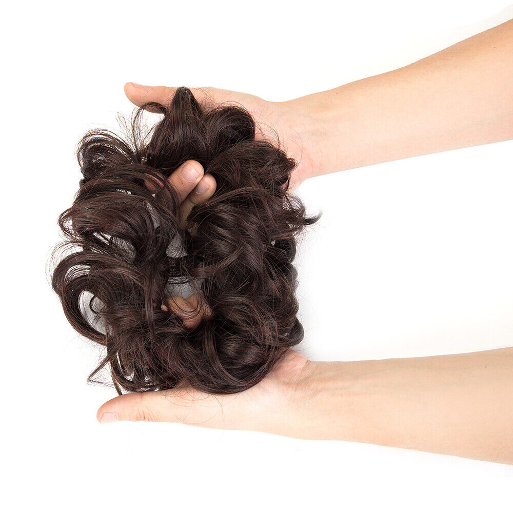 Hair Bun Curly Ponytail Scrunchie Claw Comb Messy Extensions Natural Hair Piece