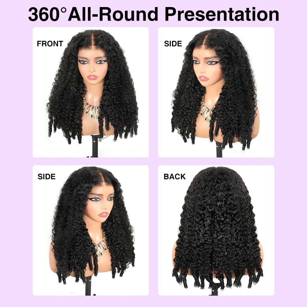 26″ 7×6 Curly Glueless Wig Human Hair, Pre-Plucked, 250% Density, HD Lace, Natur