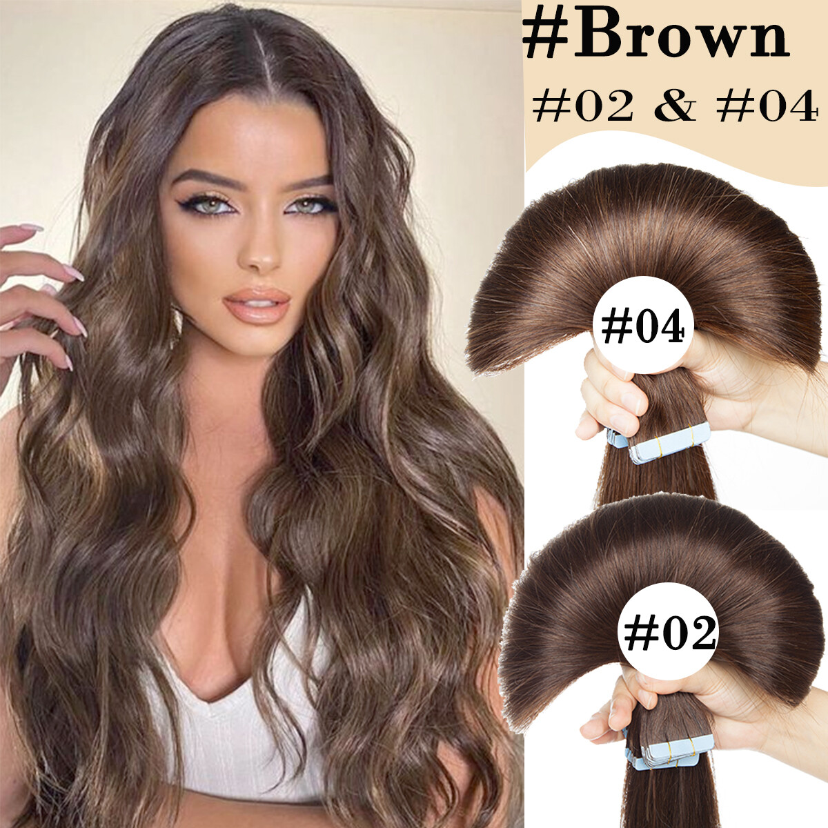 HOT SALE Tape in Remy Human Hair Extensions Skin Weft 40pcs THICK Full Head Weft