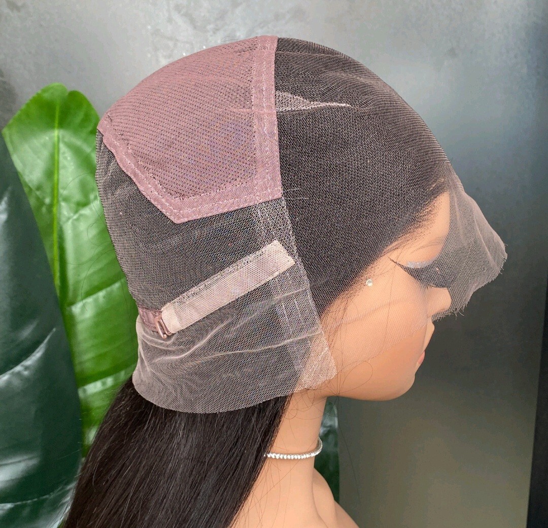 12A 22INCH RAW PERUVIAN GLUELESS FULL HD LACE WIG 180% DENSITY SILKY STRAIGHT 1B