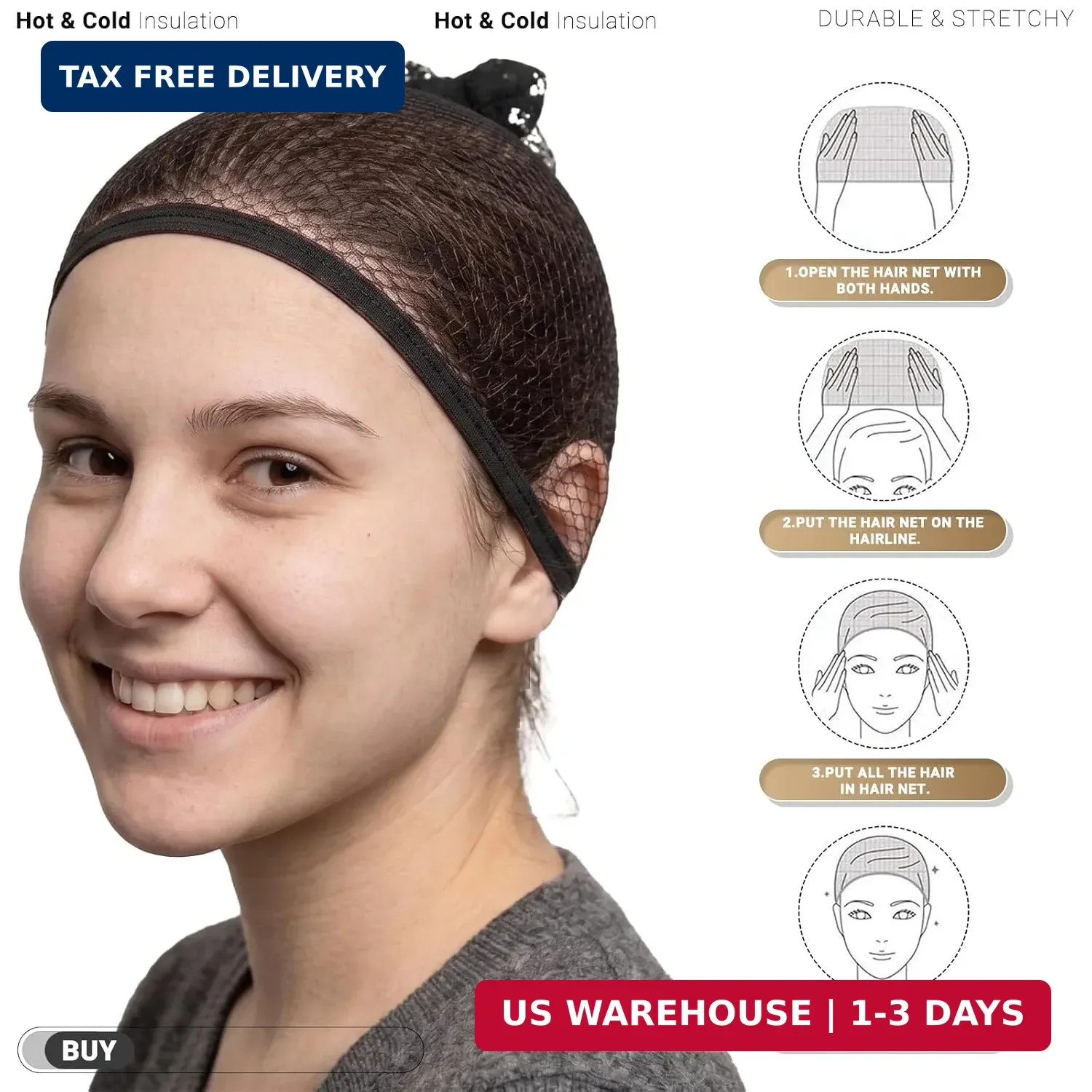 Smilco 10-Piece Mesh Wig Caps & Fishnet Hair Net for Women, Nylon Weaving Net fo