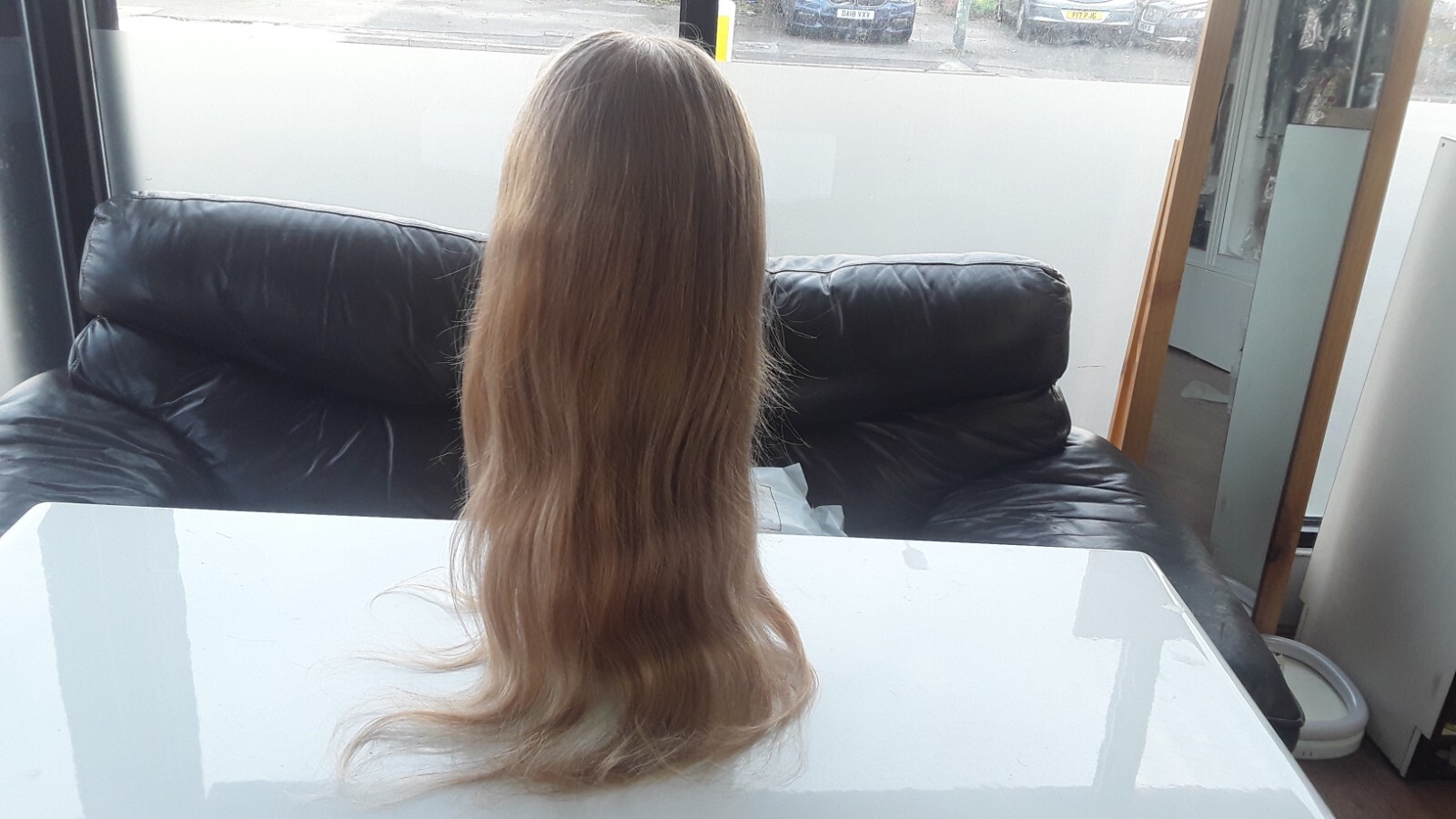 24″SILK BASE TOP BRAZILIAN GLUELESS FULL LACE WIG HONEY BLONDE 27# 180% DENSITY