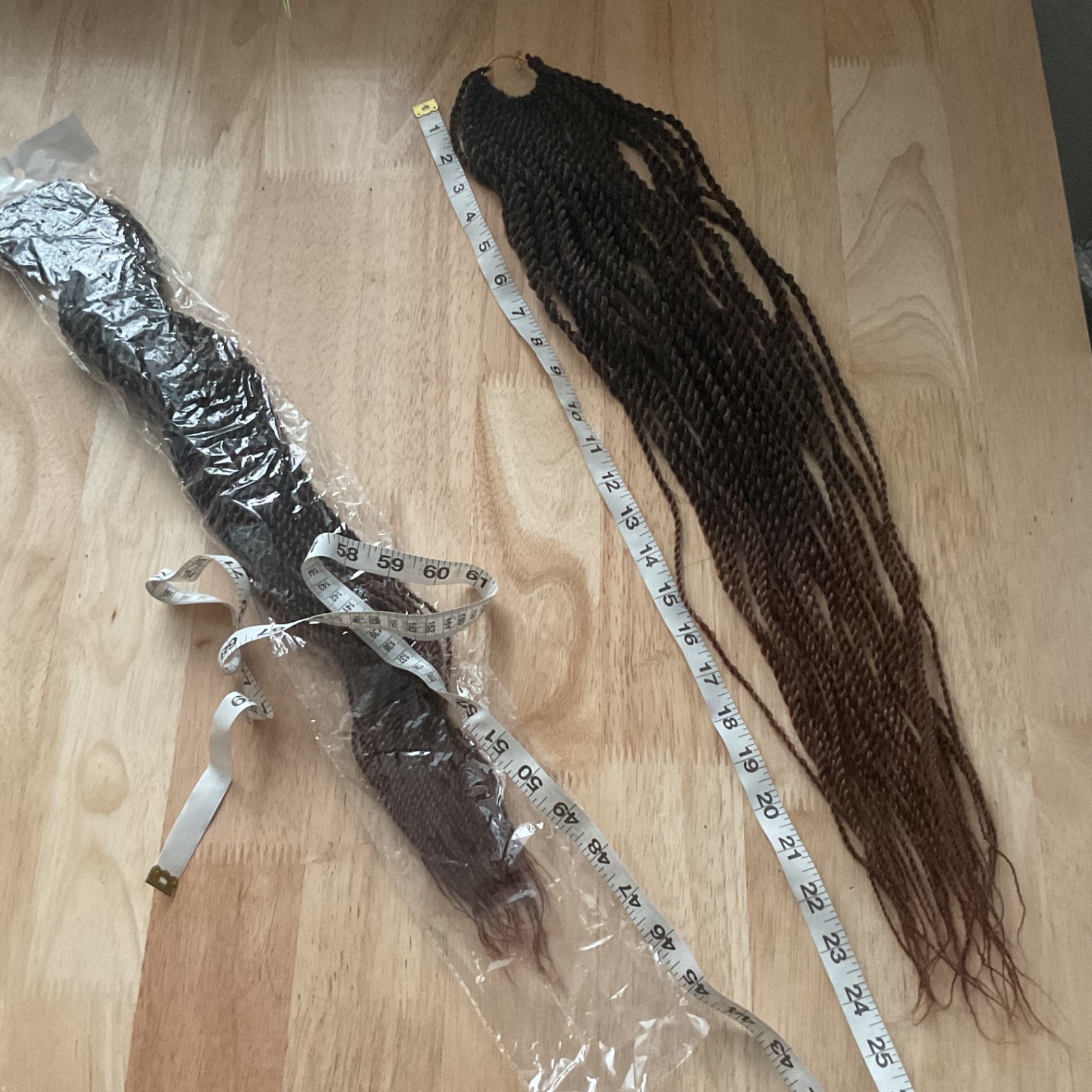 Lot x7 24” Senegalese Spring Twist Crochet Braids Dark Brown to Auburn Ombre