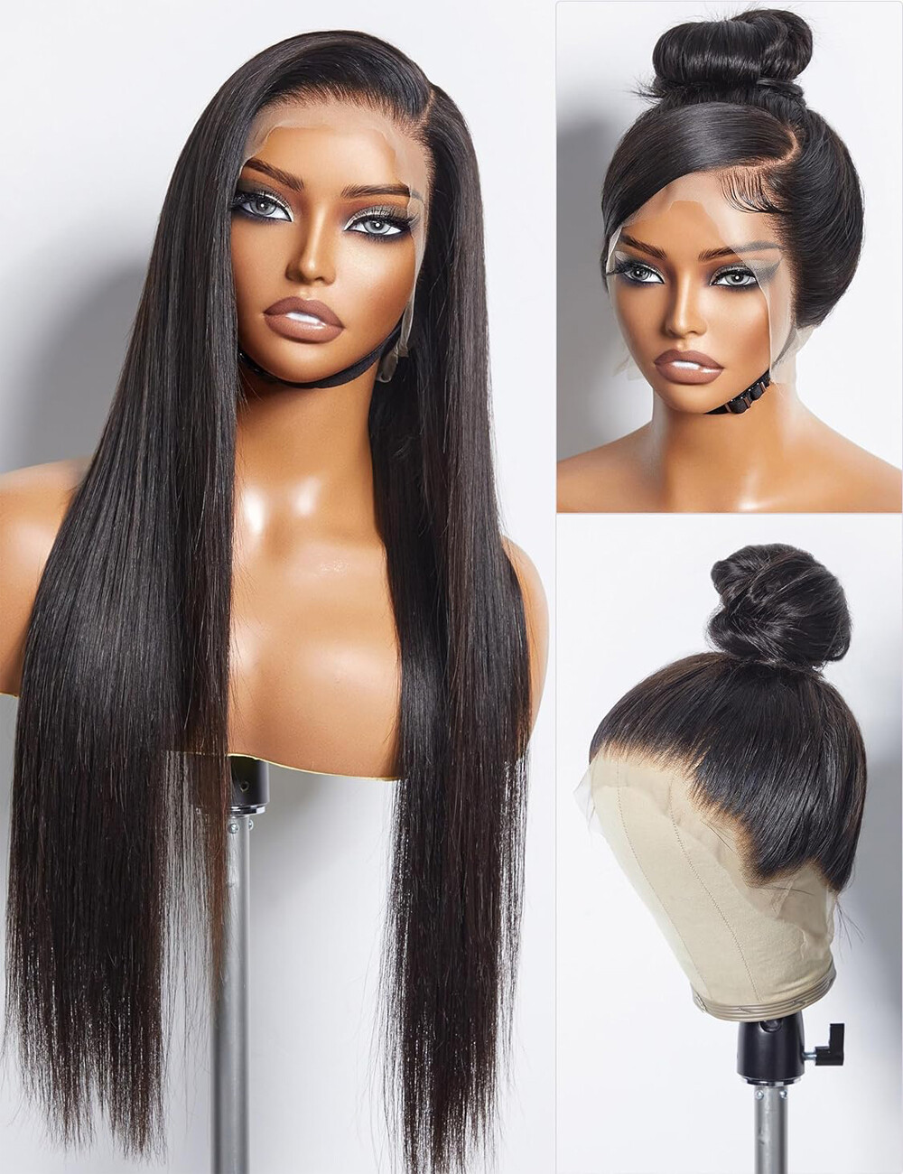 180% Density Full Lace Human Hair Wig Straight Women Hand Tied Full Lace Wig 26″