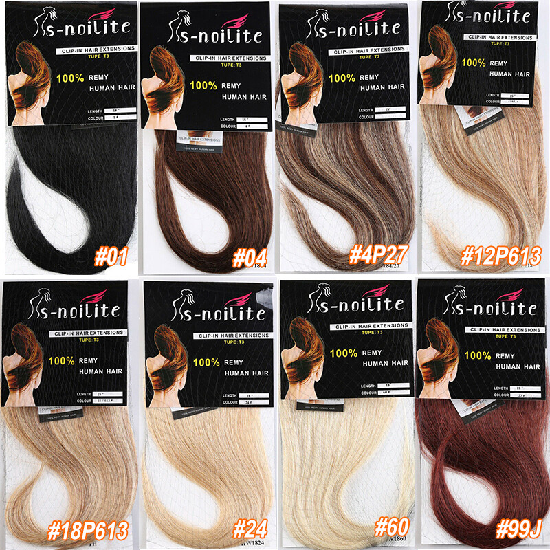 CLEARANCE Clip In Russian Human Hair Extensions Real Remy Hair 8Pieces Full Head