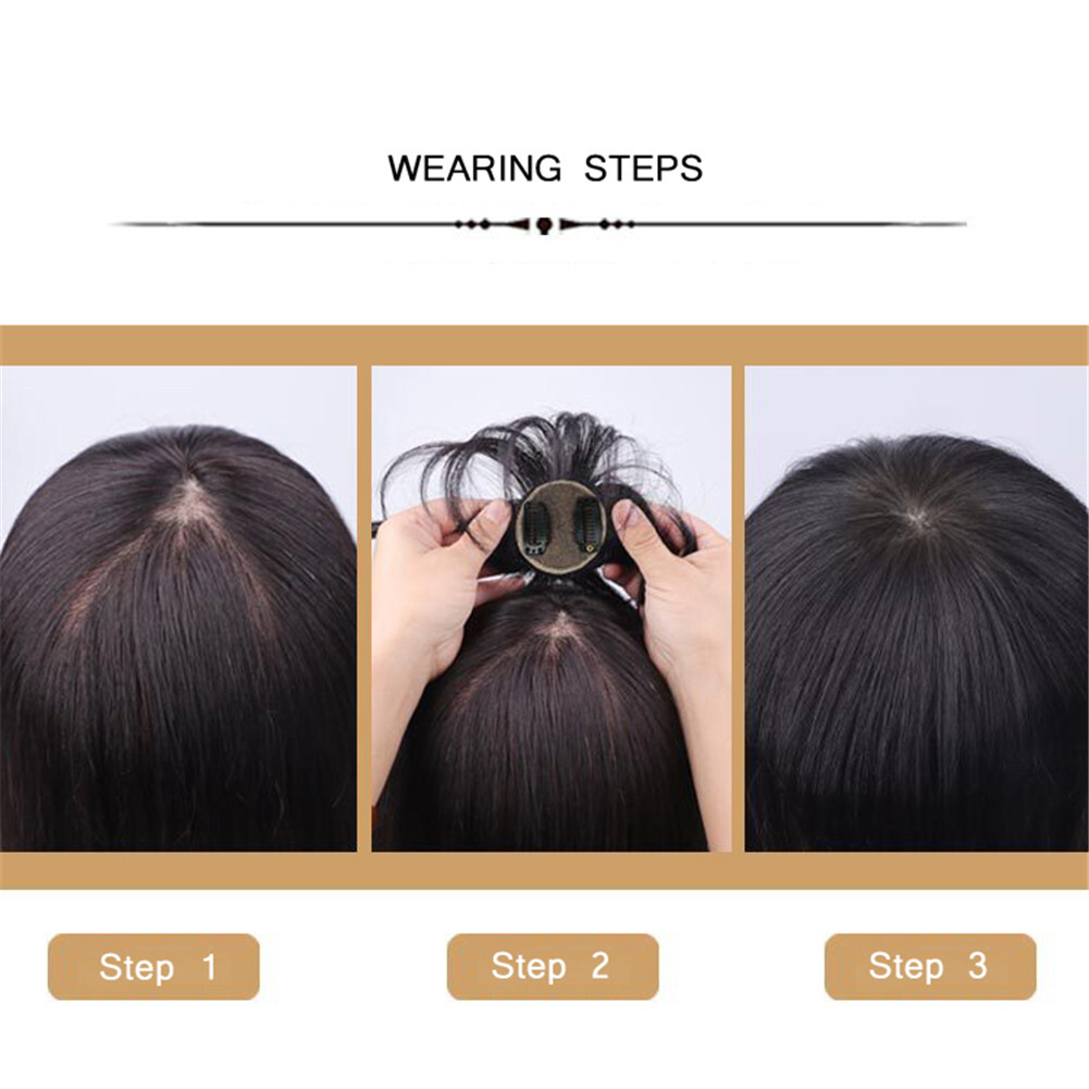 Silk Base Clip In Human Hair Toppers -Loss Thin Hair Top Replacement Straight