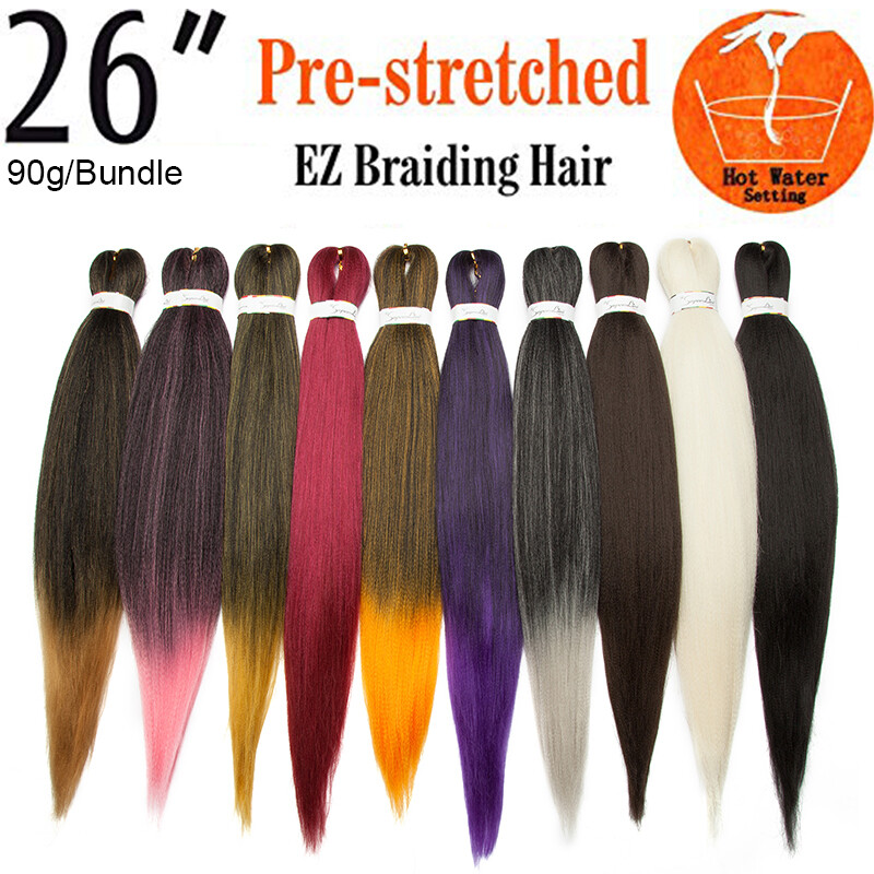 26Inch Long Pre-Stretched Braiding Braid Hair Extension Jumbo Kanekalon As Human