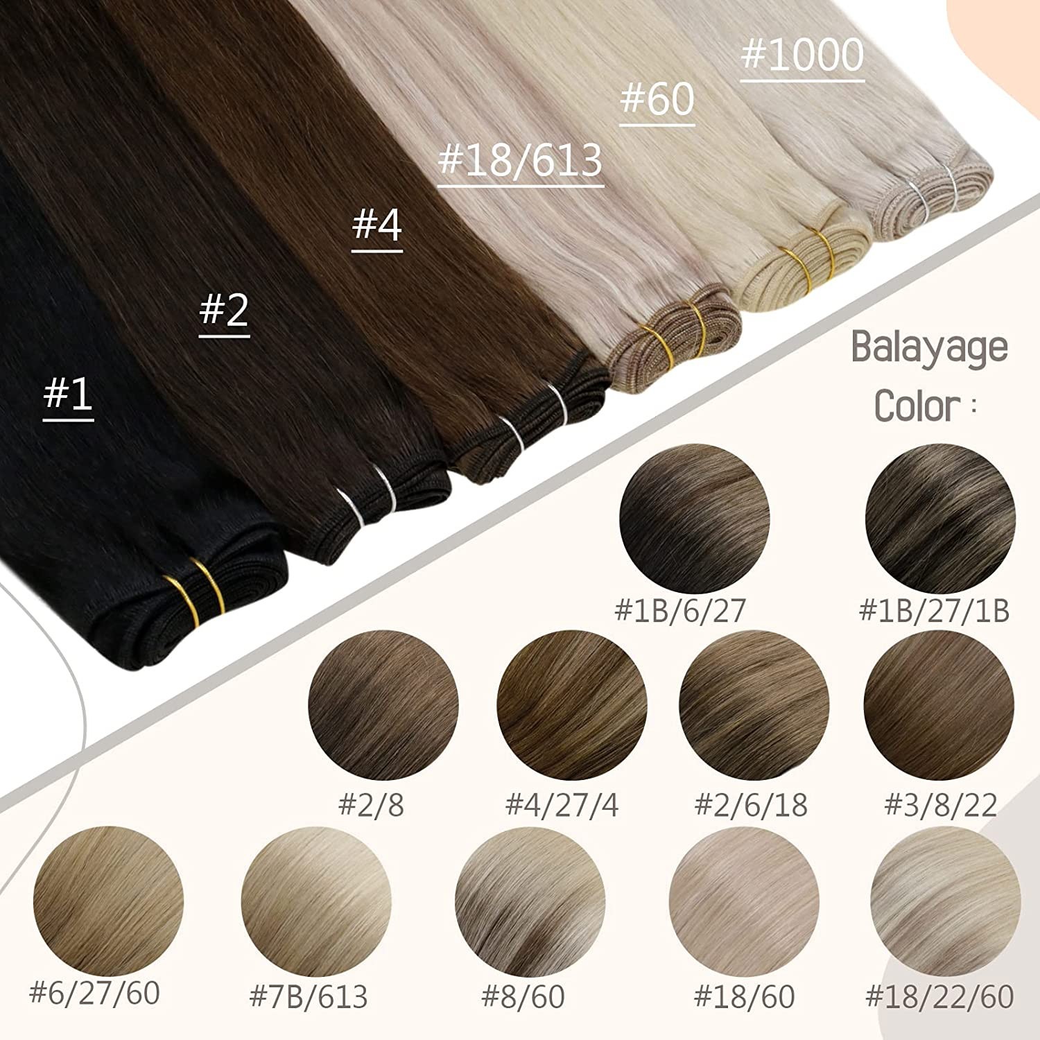 Double Weft Human Hair Extensions Sew in Weft Human Hair Weaves Highlight Colors