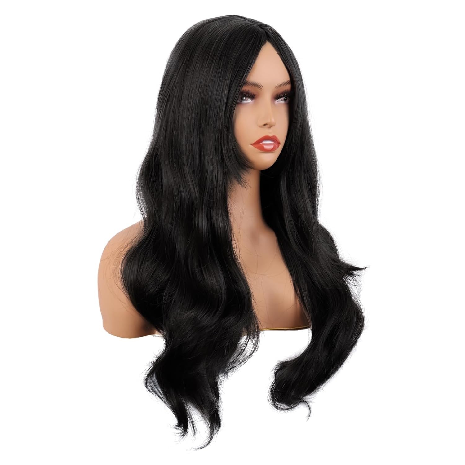 MapofBeauty 26 Inch/65 cm Fashion Long Layered Curtain Bangs Wavy Synthetic fibe