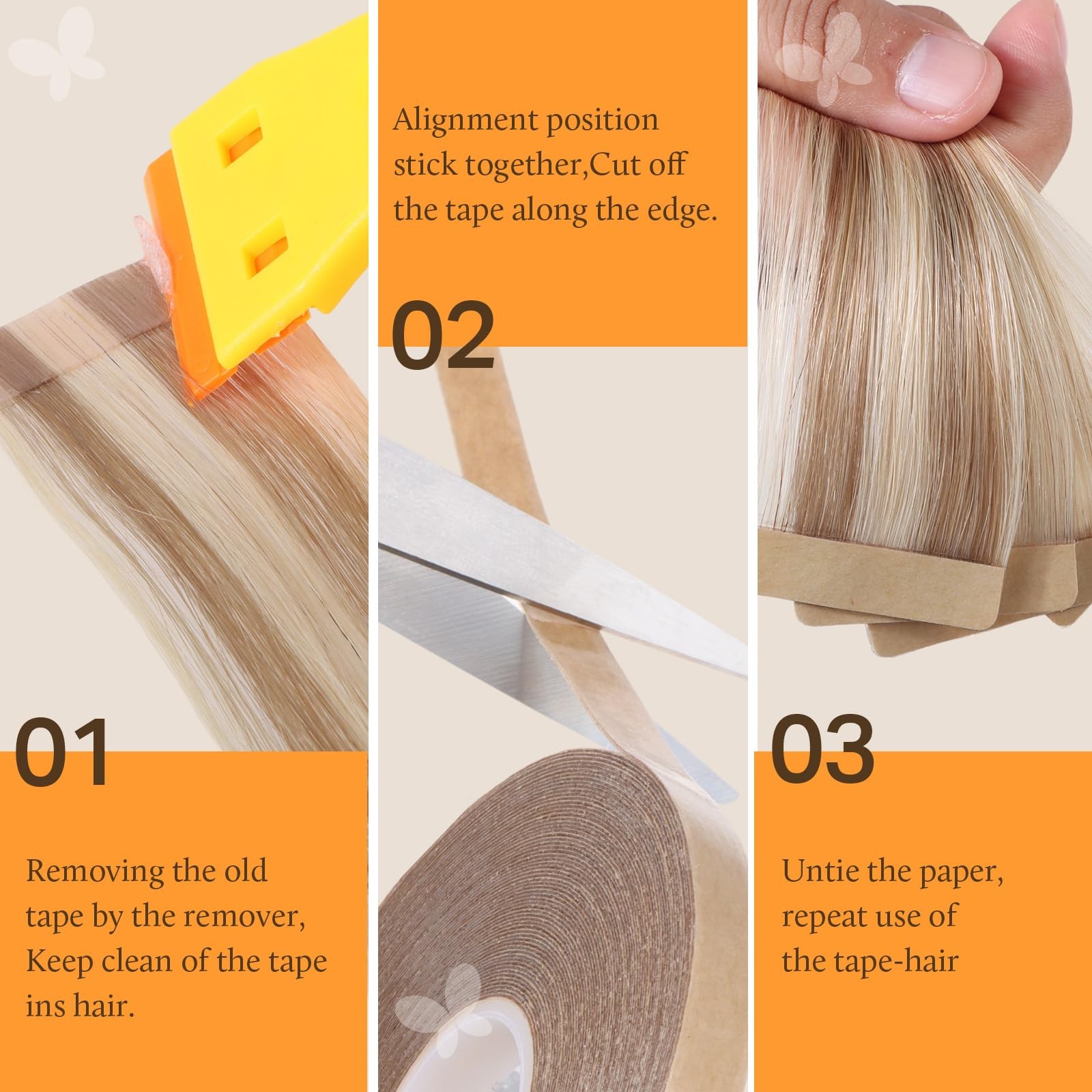 DOORES Hair Extension Tape Roll Double Sided Adhesive Replacement No Residue