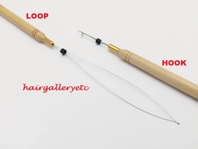 Micro Link Ring Beads Hair Extension Loop Threader Hook Pulling Needle Tool