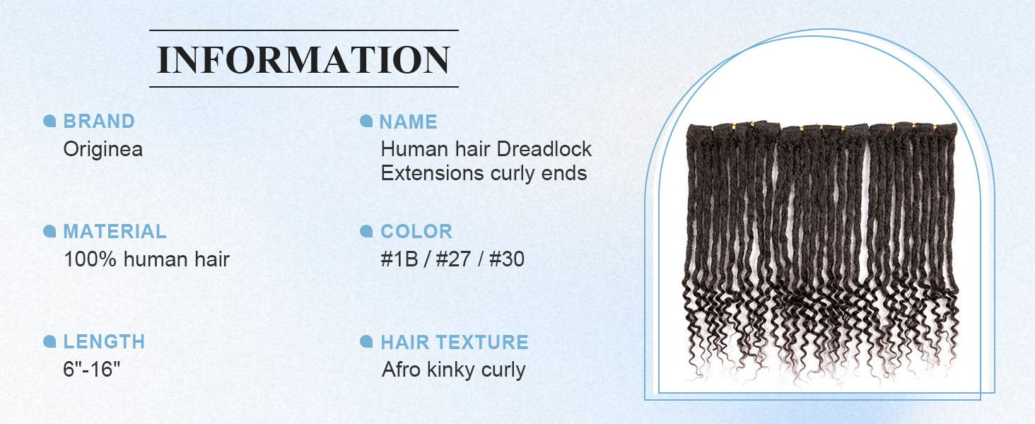 100% Human Hair Dreadlock Extensions Curly Ends Loc Extensions Human Hair For Wo