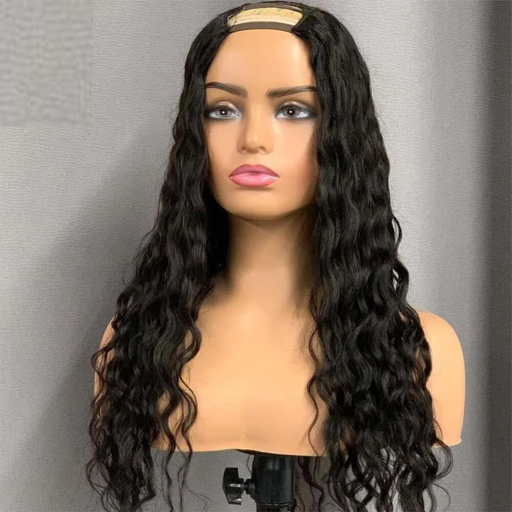 Wet And Wavy Natural Loose Wave U Part Human Hair Wigs For Black Women U Shaped
