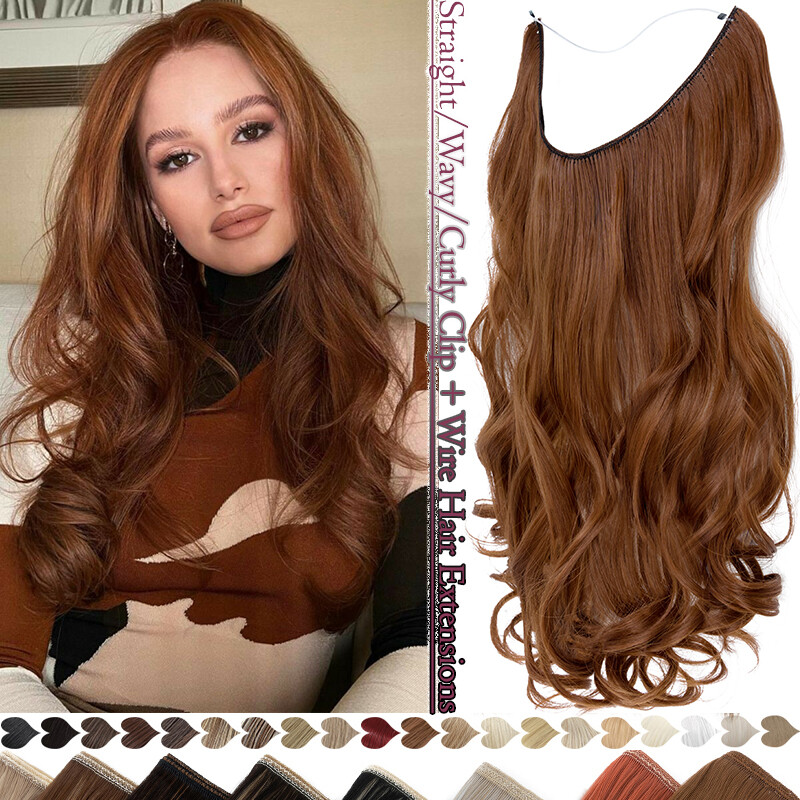 Mega Thick Wavy Clip In Hair Secret Wire Extensions As Human Natural One Piece