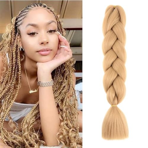 Braiding Hair Light Brown Braid Hair Extensions for Box 24 Inch (Pack of 1) 27#
