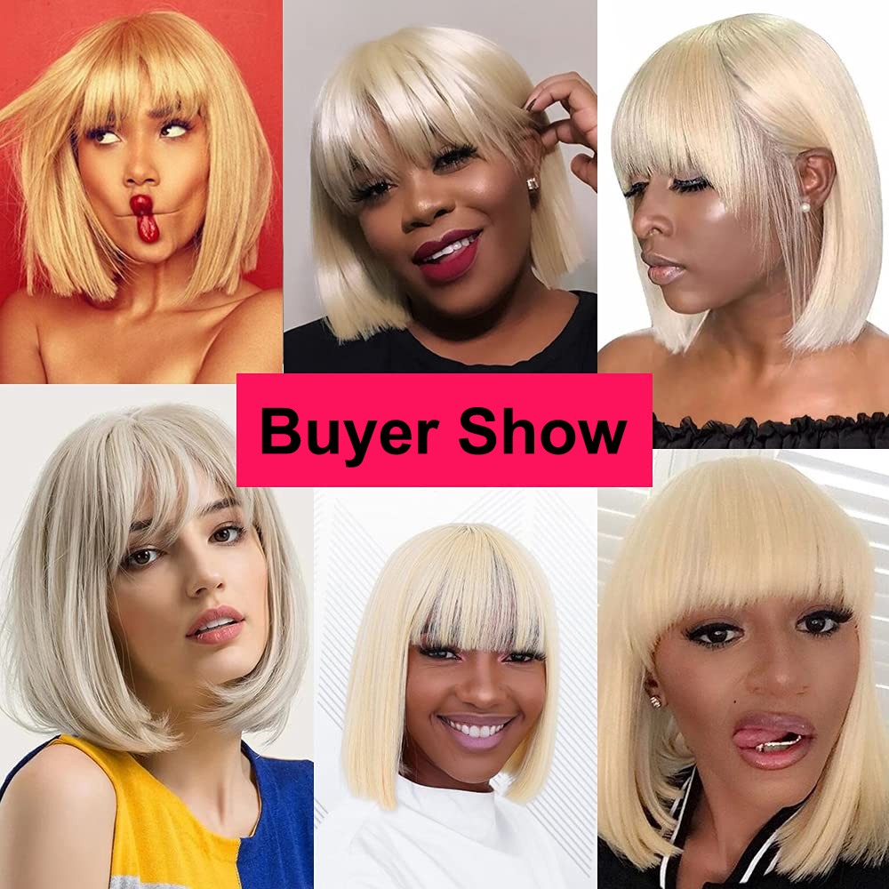 Straight Natural Soft Cosplay Party Wigs With Fringe Heat Resistant Hair Blonde