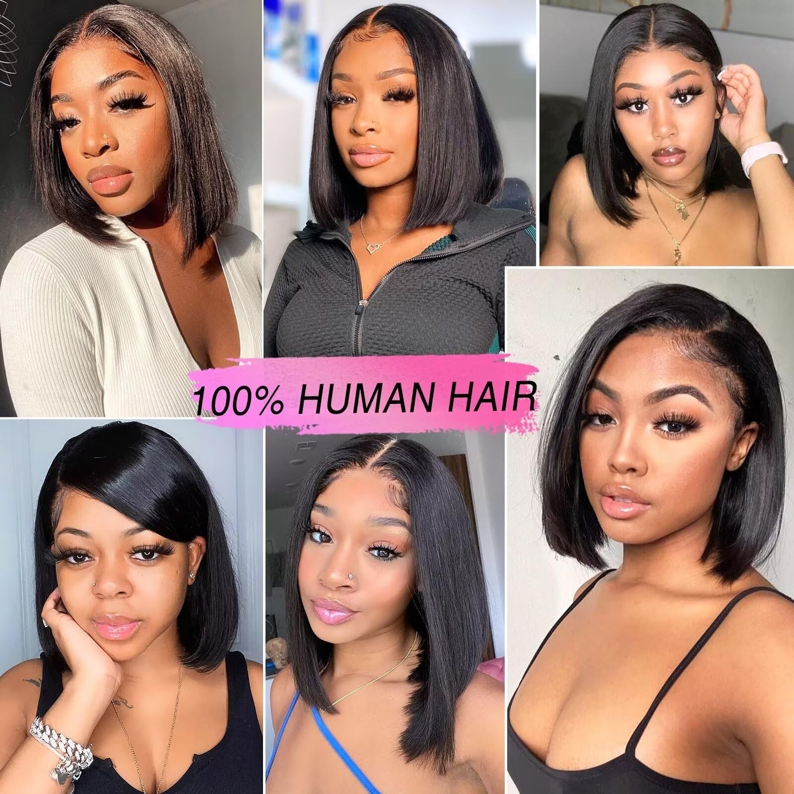 Imayli Bob Wig Human Hair 13X4 Frontal Lace Wig Human Hair 180 Density Glueless