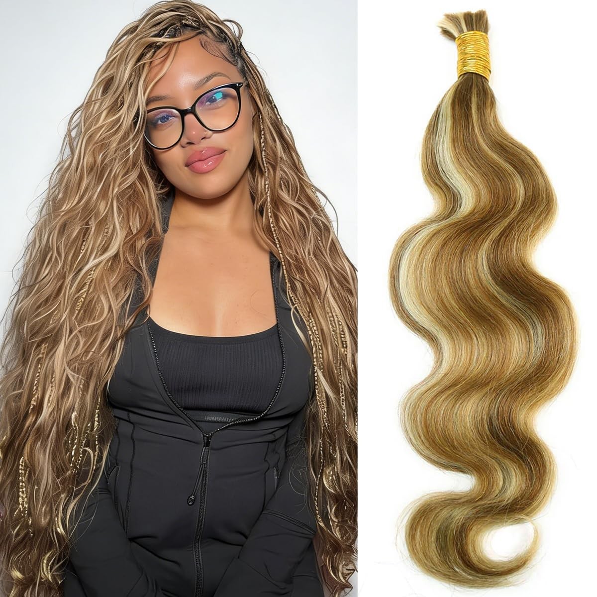 Maroochin Boho Human Hair Body Wave 27/30/613 100 Virgin Human Braiding Hair