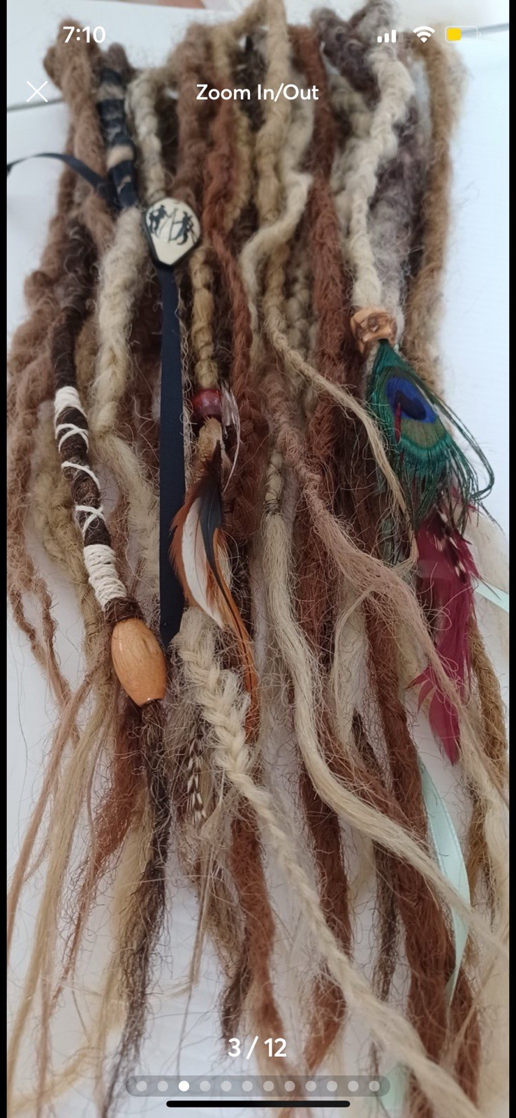 Dreadlock Hair Extension crochet handmade bohemian browns double ended dread set